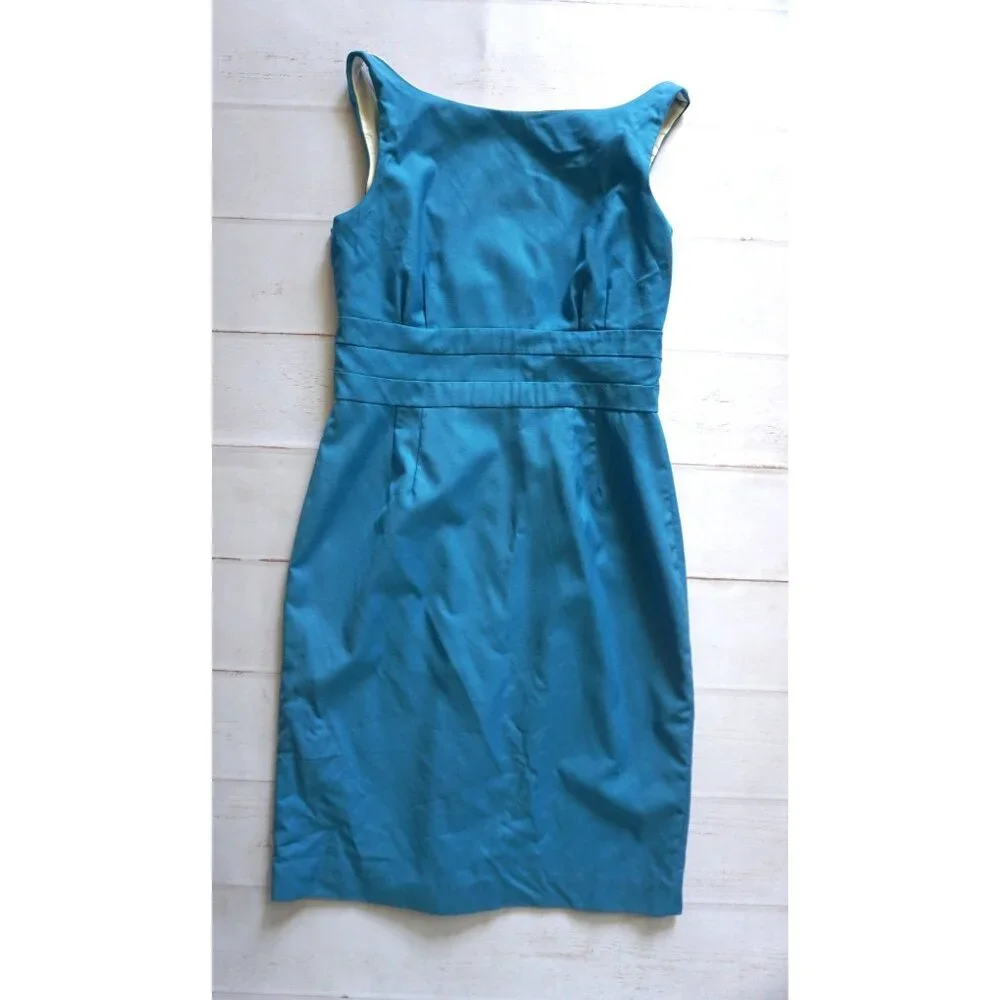 J.Crew Women Blue Sheath Dress – Size 8 - Picture 3 of 6